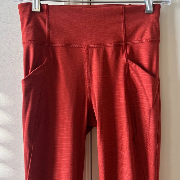 Lululemon Time To Sweat Crop 23" Stride Emboss Cayenne Size 4 - Picture 8 of 11